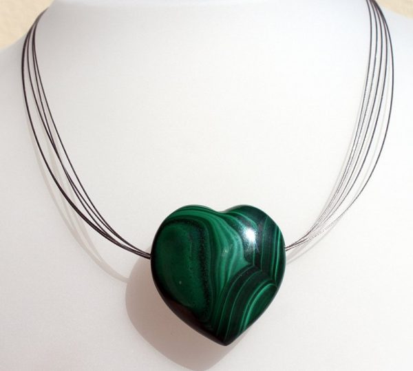 Malachit  Herz Collier – Bild 2