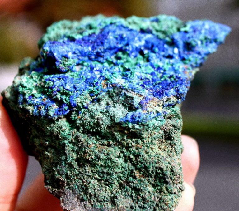 Tiefblauer AZURITxx auf Malachit