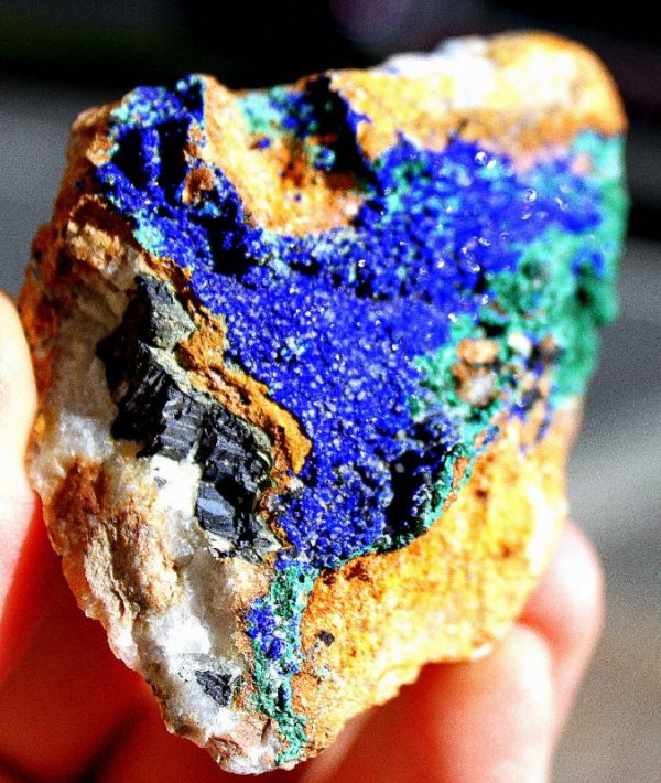 Tiefblauer AZURIT xx auf Malachit - Image 3